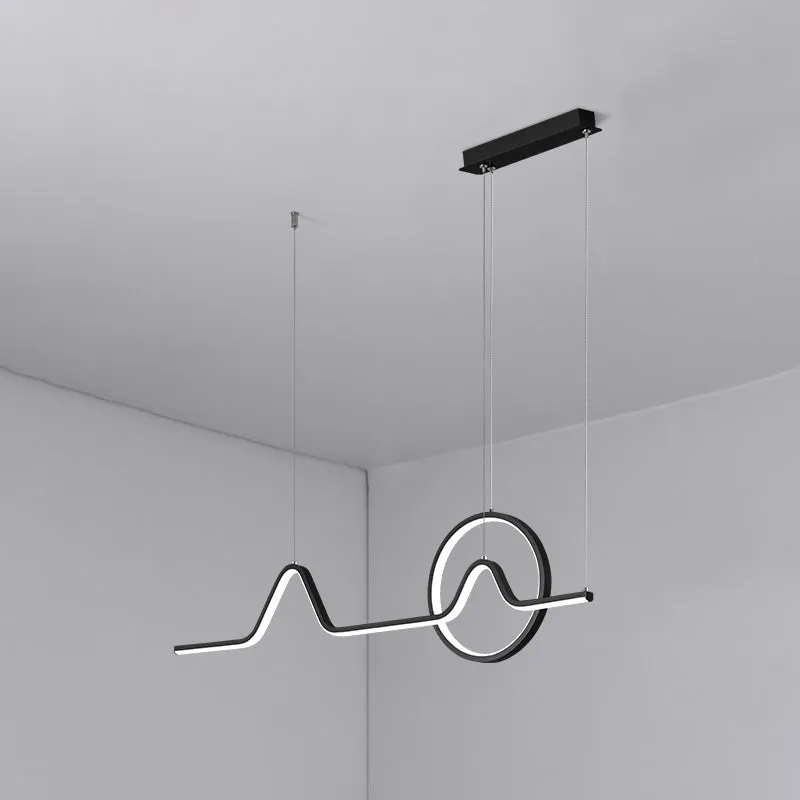 Minimalist Aluminum LED Dining Room Pendant Lamp â€“ Curve Art Island Lighting