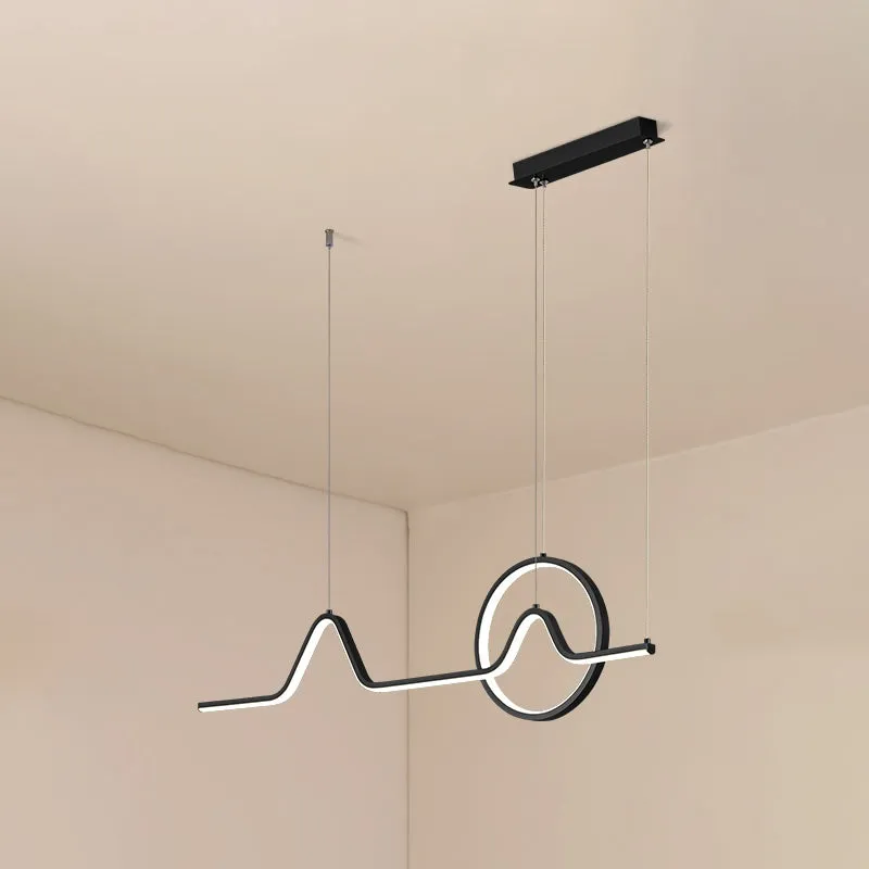 Minimalist Aluminum LED Dining Room Pendant Lamp â€“ Curve Art Island Lighting