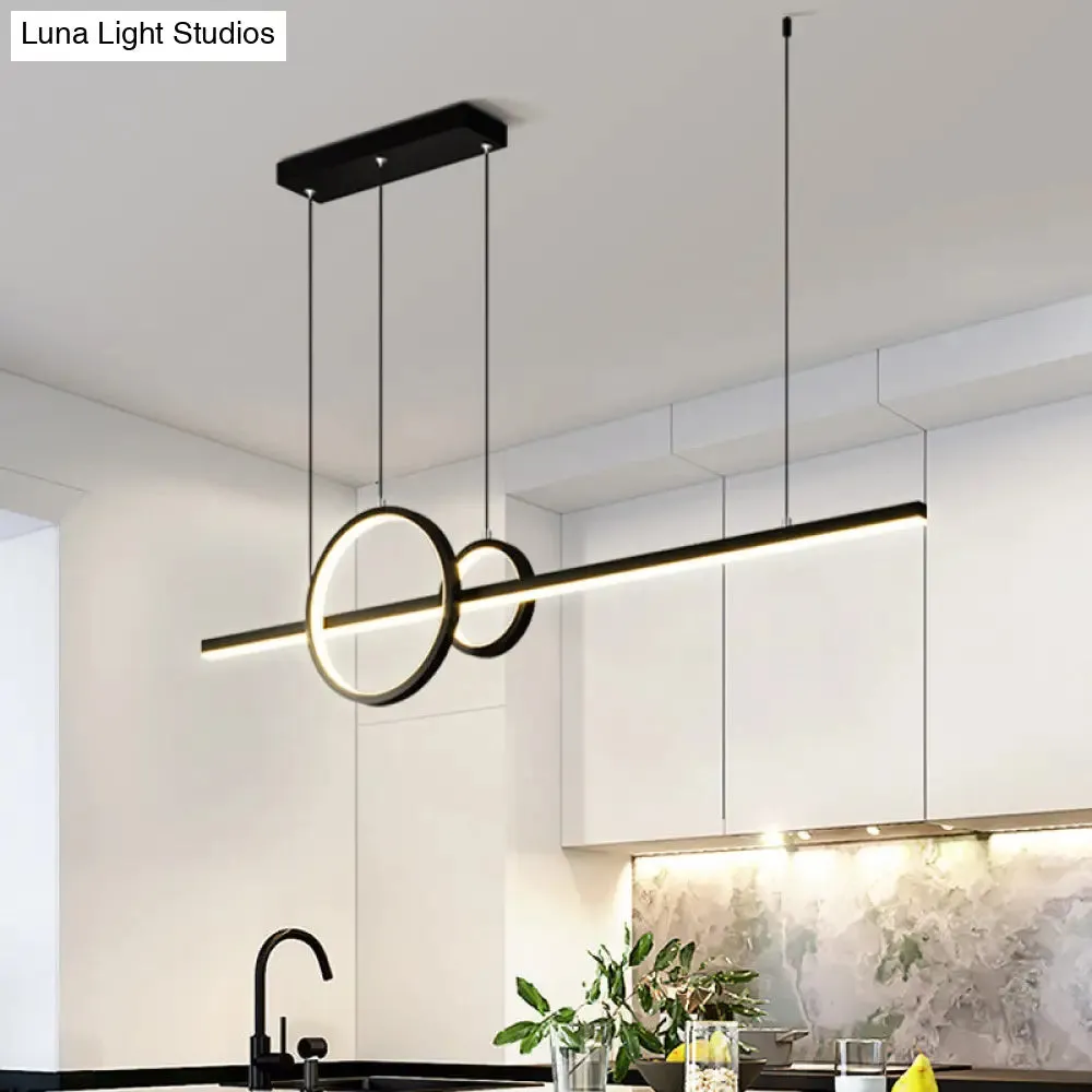 Minimalist LED Ceiling Light for Kitchen Island - Linear and Ring Design