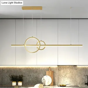 Minimalist LED Ceiling Light for Kitchen Island - Linear and Ring Design