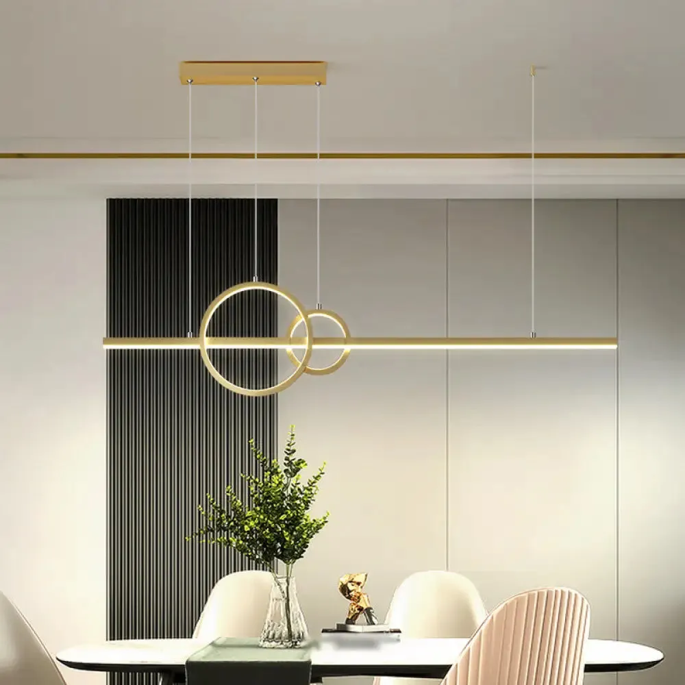 Minimalist LED Ceiling Light for Kitchen Island - Linear and Ring Design