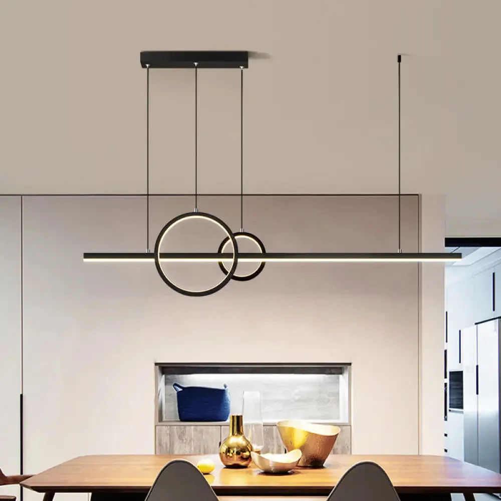 Minimalist LED Ceiling Light for Kitchen Island - Linear and Ring Design