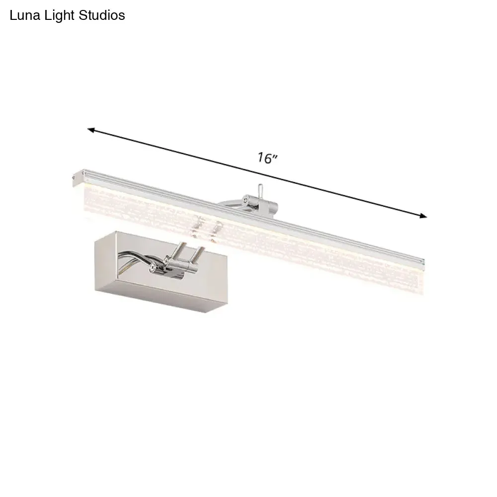 Modern LED Bathroom Wall Vanity Light with Rectangle Acrylic Shade and Warm/White Light