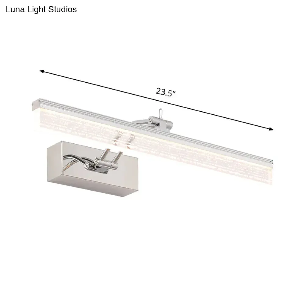 Modern LED Bathroom Wall Vanity Light with Rectangle Acrylic Shade and Warm/White Light