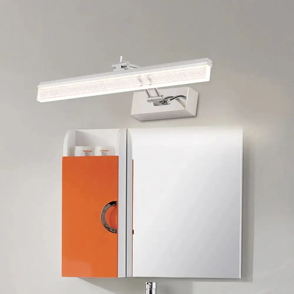 Modern LED Bathroom Wall Vanity Light with Rectangle Acrylic Shade and Warm/White Light