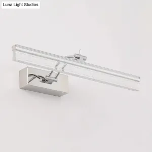 Modern LED Bathroom Wall Vanity Light with Rectangle Acrylic Shade and Warm/White Light