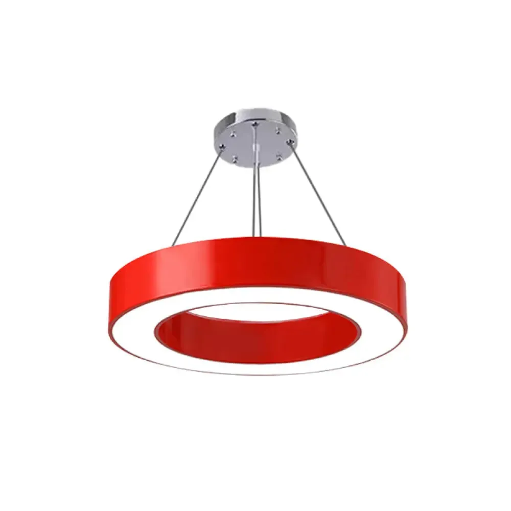 Modern O-Shaped Acrylic Pendant Light for Kids' Bedrooms - Adjustable 31.5" Cord