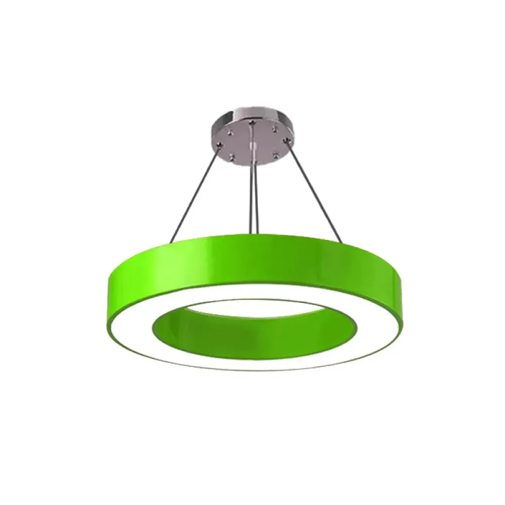 Modern O-Shaped Acrylic Pendant Light for Kids' Bedrooms - Adjustable 31.5" Cord