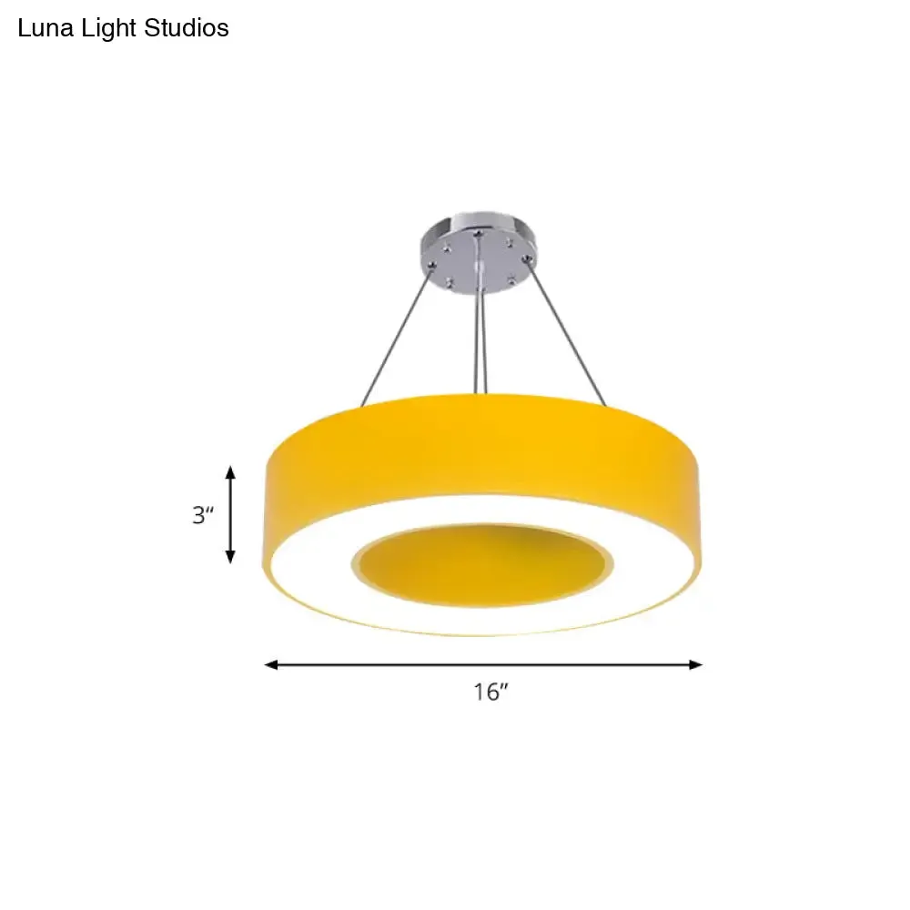 Modern O-Shaped Acrylic Pendant Light for Kids' Bedrooms - Adjustable 31.5" Cord