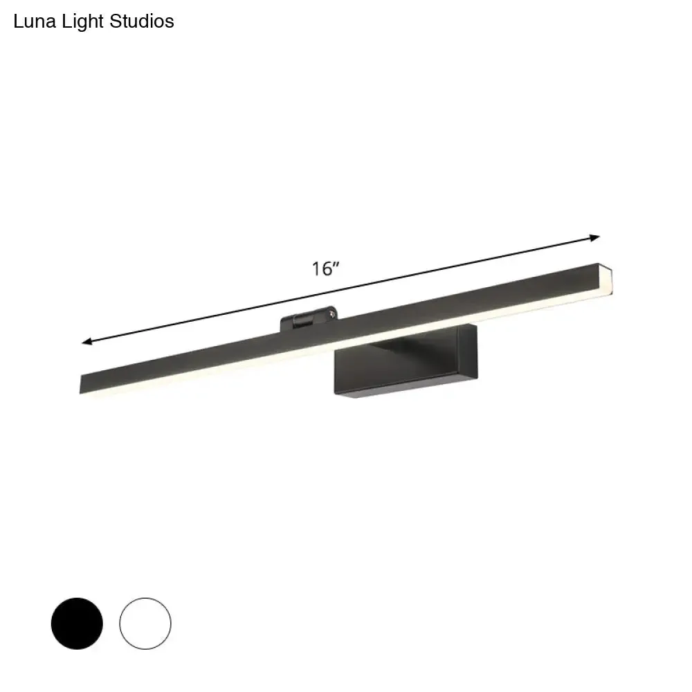 Modern Tubular LED Vanity Lamp in Black/White Finish for Bathroom Wall Lighting