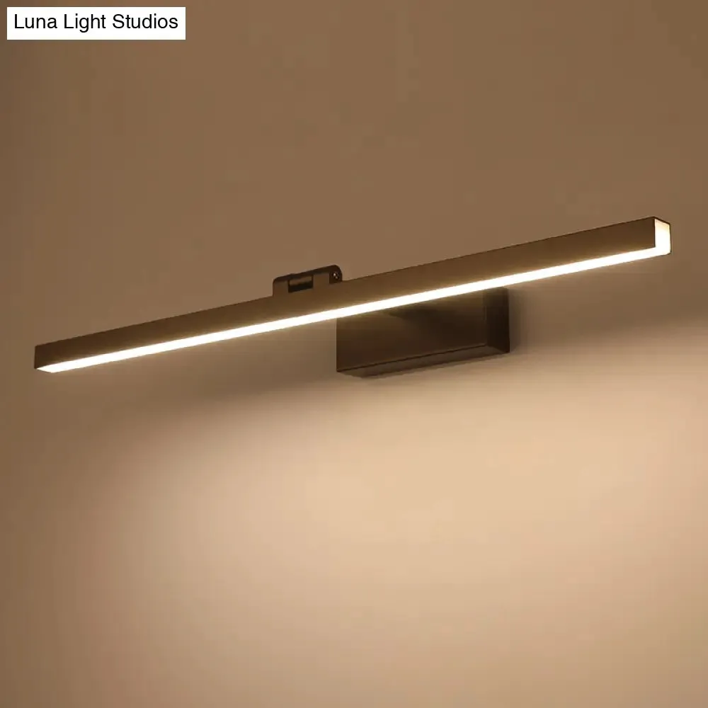 Modern Tubular LED Vanity Lamp in Black/White Finish for Bathroom Wall Lighting