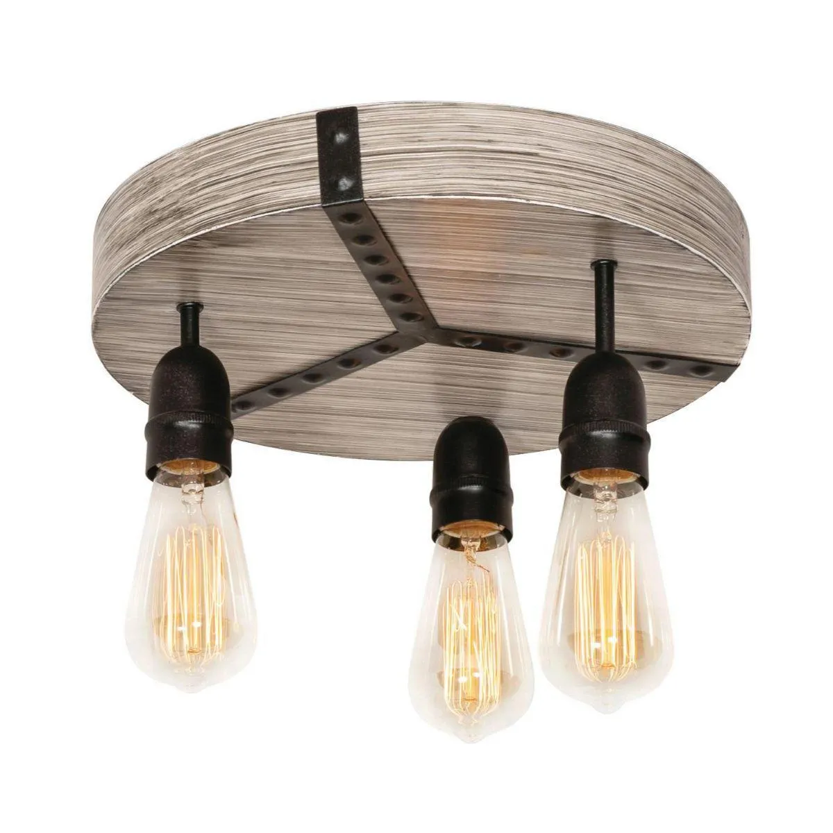 Noah 13 in. 3 Lights Semi flush Mount Light Gray Finish