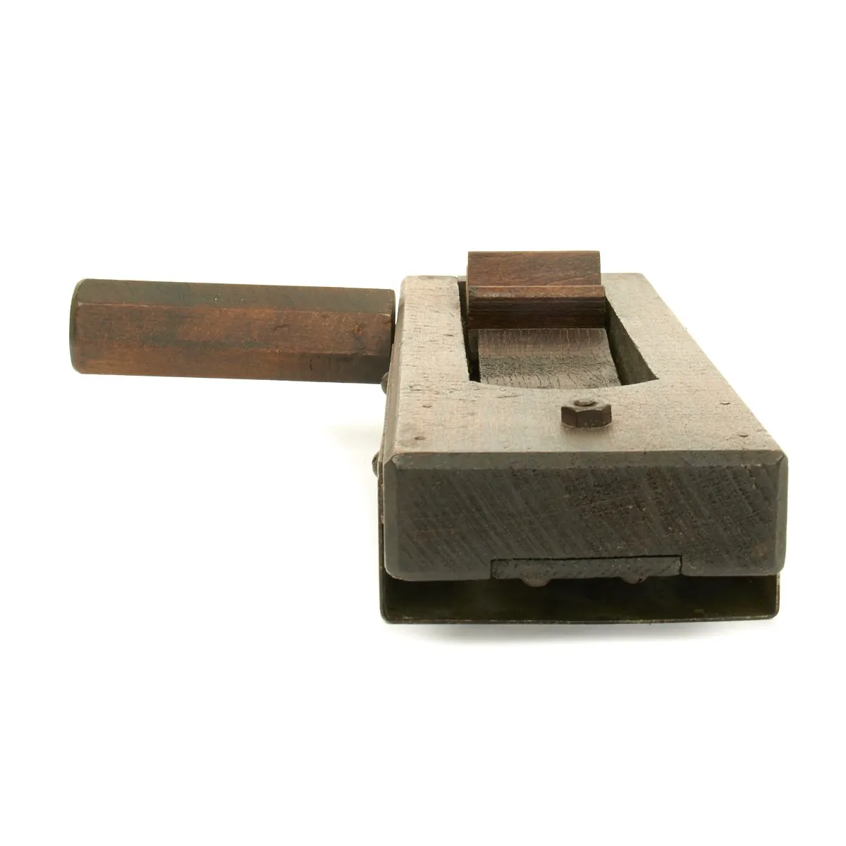 Original British WWII Wood Air Raid Alarm / Gas Rattle - Maker marked and dated 1940