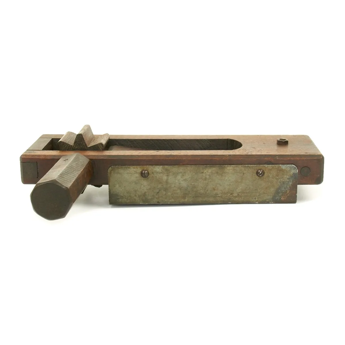 Original British WWII Wood Air Raid Alarm / Gas Rattle - Maker marked and dated 1940