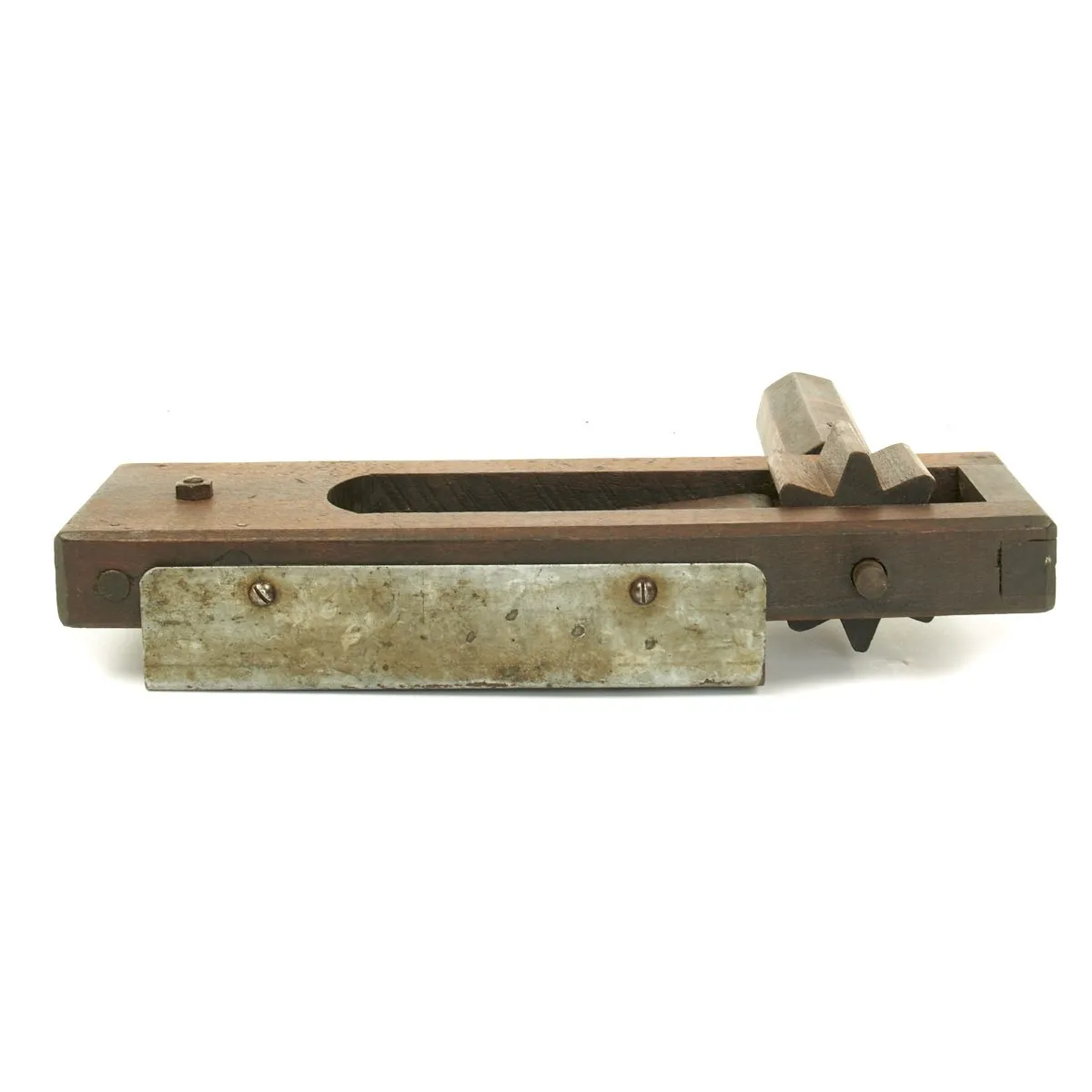 Original British WWII Wood Air Raid Alarm / Gas Rattle - Maker marked and dated 1940
