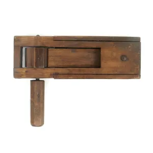 Original British WWII Wood Air Raid Alarm / Gas Rattle - Maker marked and dated 1941