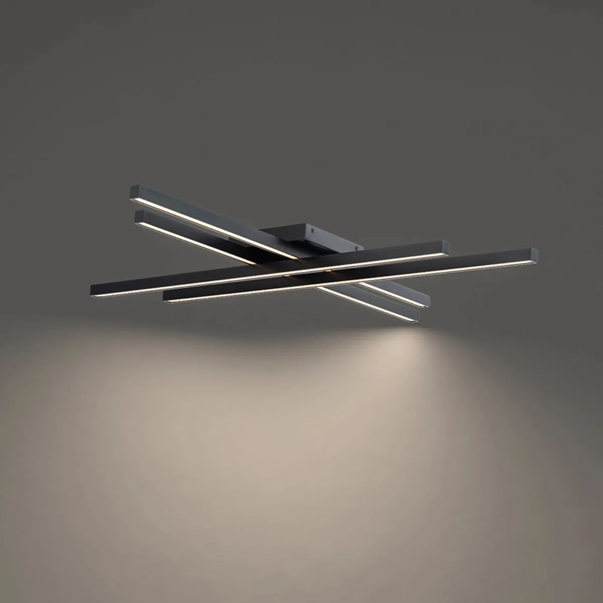 Parallax 42 in. LED Flush Mount Light Selectable CCT Black Finish