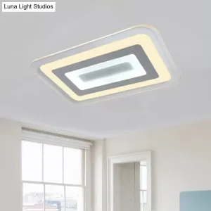 Sleek 23"/31"/47" Thin Acrylic Flush Mount LED Ceiling Lamp in Warm/White Light - White