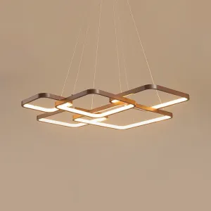 Square Acrylic LED Pendant Light: Minimalist Coffee Chandelier with Warm/White Lighting