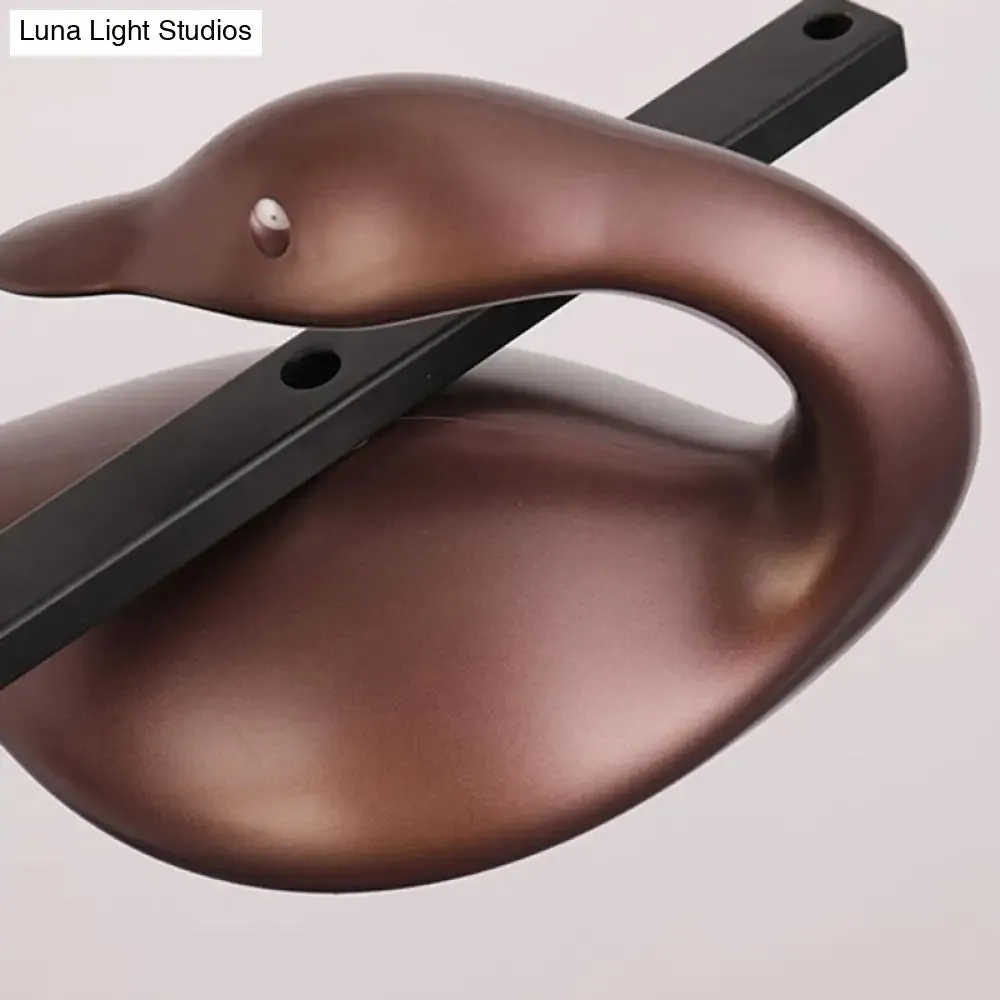 Swan Hanging LED Ceiling Light with Post Modern Acrylic Shade and 3 Light Settings