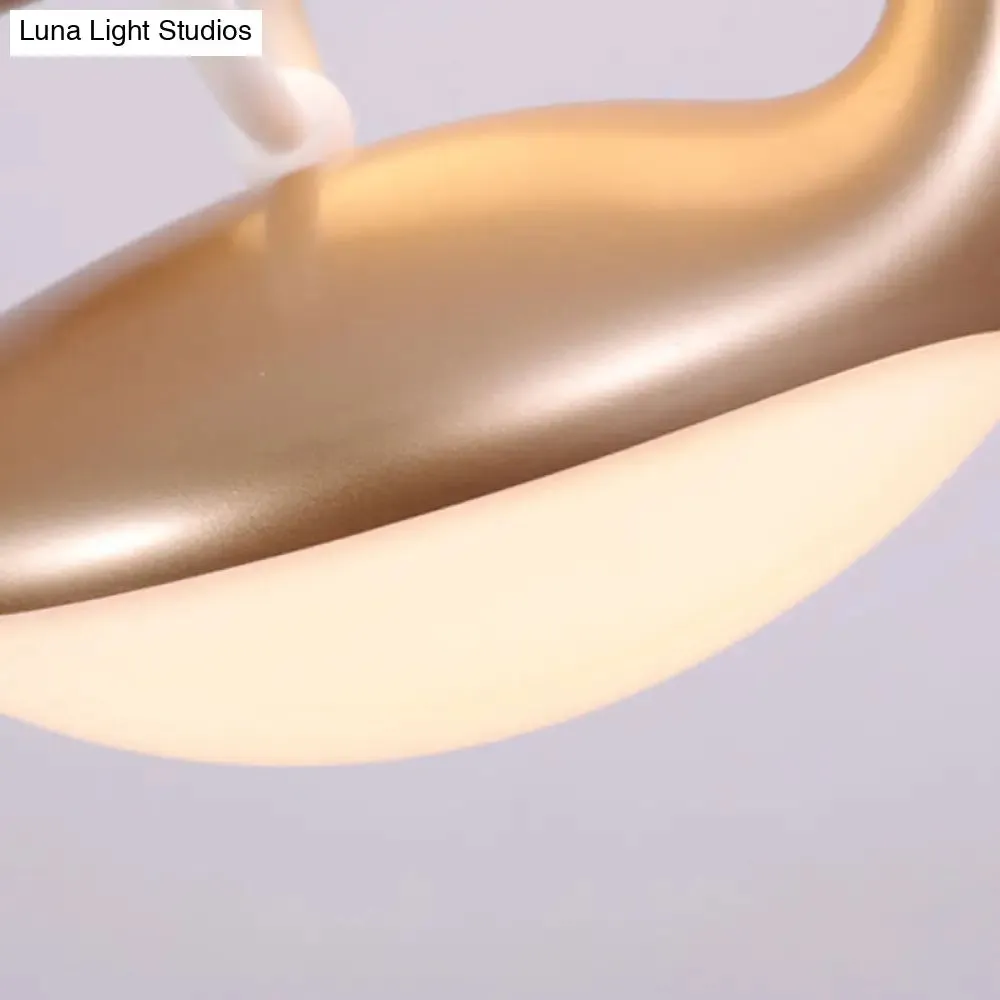Swan Hanging LED Ceiling Light with Post Modern Acrylic Shade and 3 Light Settings