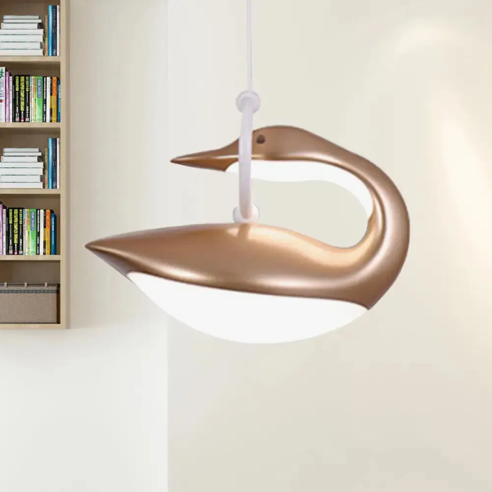Swan Hanging LED Ceiling Light with Post Modern Acrylic Shade and 3 Light Settings