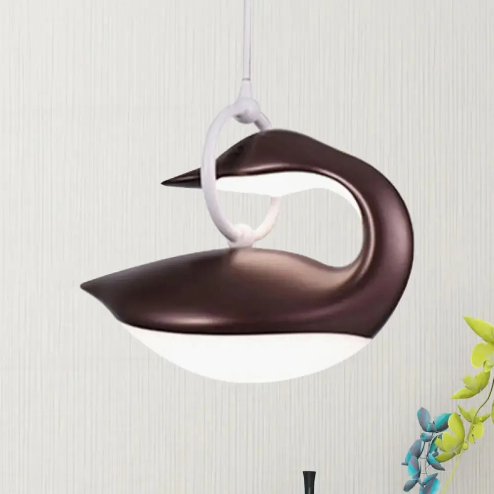 Swan Hanging LED Ceiling Light with Post Modern Acrylic Shade and 3 Light Settings