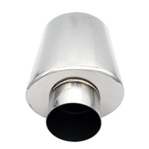 Ultra Quiet Resonator - 2.500" Inlet/Outlet x 13.75" Long - 304 Stainless